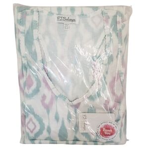 PJ SALVAGE Women's 2 Piece Ikat Watercolor Tank Pajama Set NWT